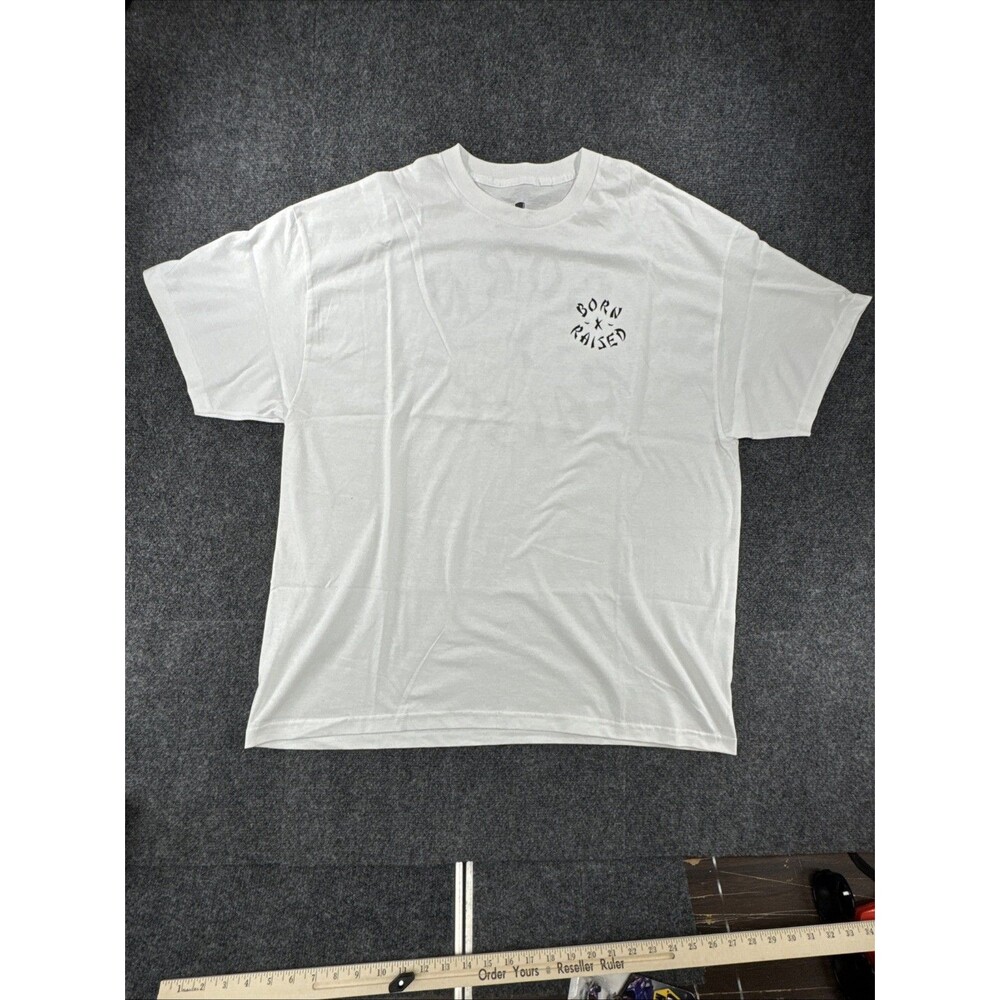 Born X Raised On The Turf Graphic T Shirt White Men’s XXL Streetwear Made USA